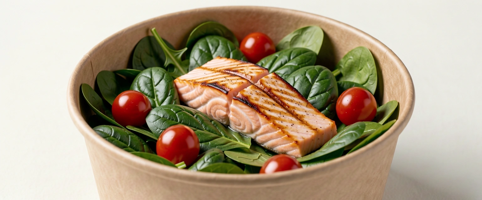 Freshly prepared balanced meal