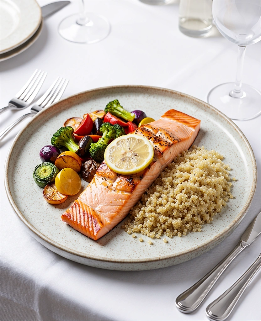 Balanced salmon and quinoa meal